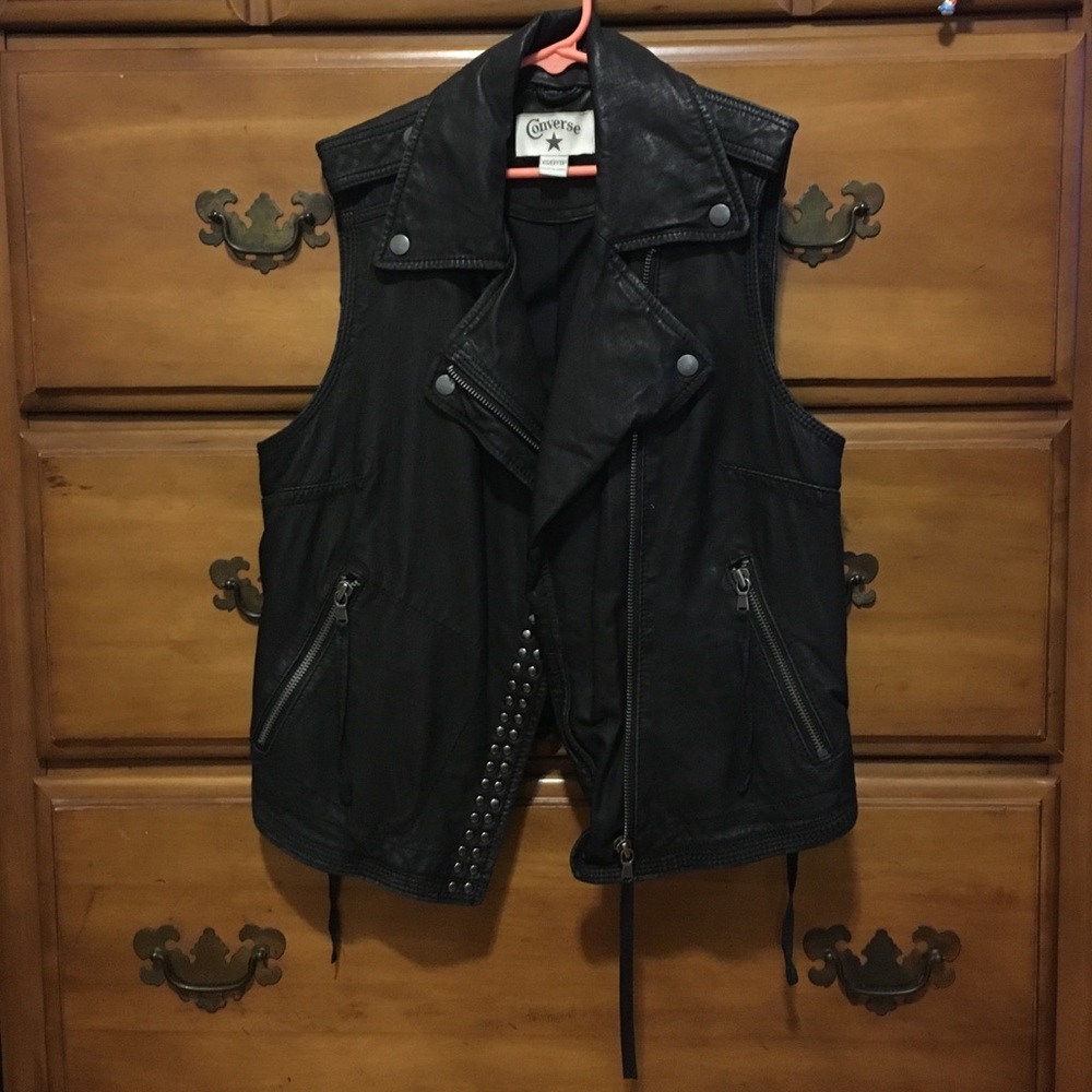Sleeveless Leather Jacket